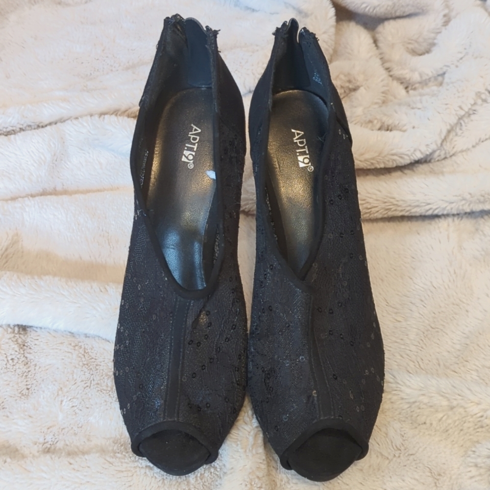 Peep Toe Sequence Heels